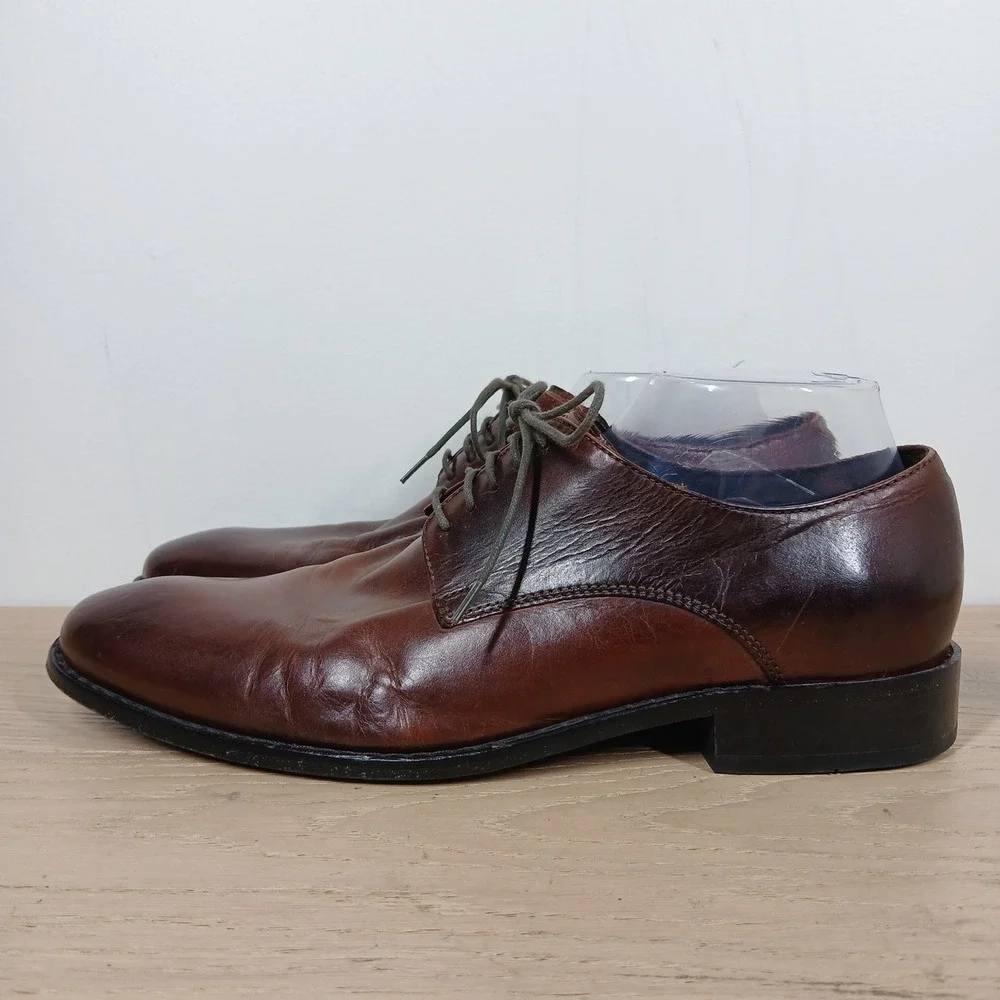 Cole Haan Oxfords Men 10 Brown Leather Lace Up Dress Office Business Classic